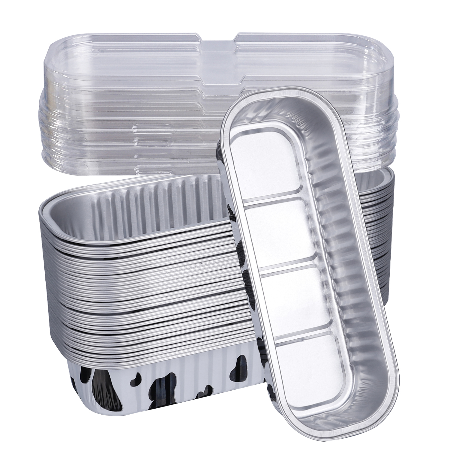 Cupcake Liners Foil Pans Baking Tins, Cow Pattern, Disposable Aluminum