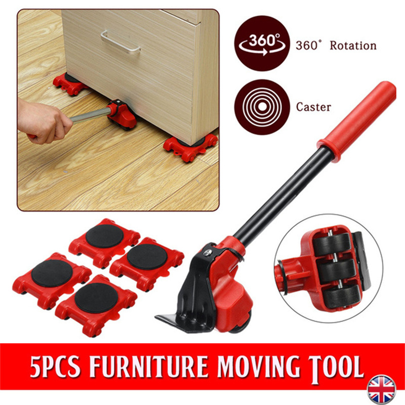 Furniture Lifter & Slides Mover Rollers Set - Red