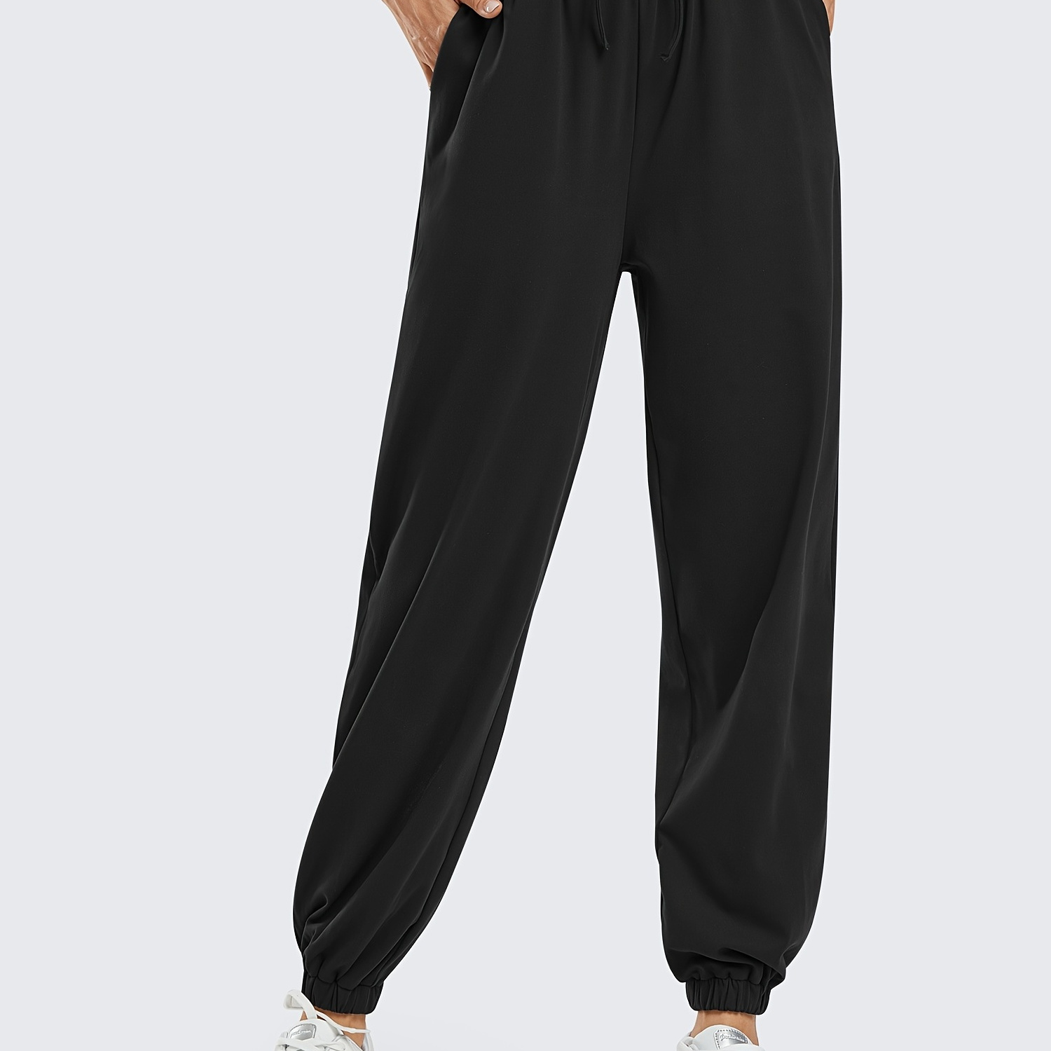Sweatpants Women Plus Size Baggy High Waisted Loose Cute Solid Cinch Bottom  Jogger Sweatpant Pocketed