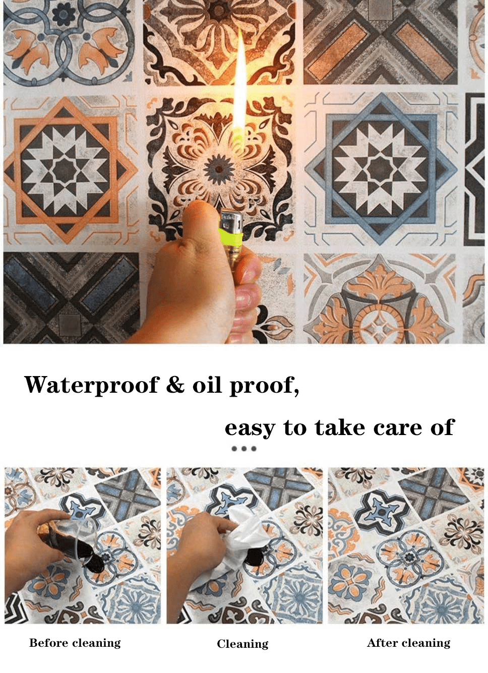 DIY Pegatinas de pared para muebles de cocina a prueba de aceite, papel de pared autoadhesivo, Azulejo de baño, gabinete de Vinilo impermeable 3d