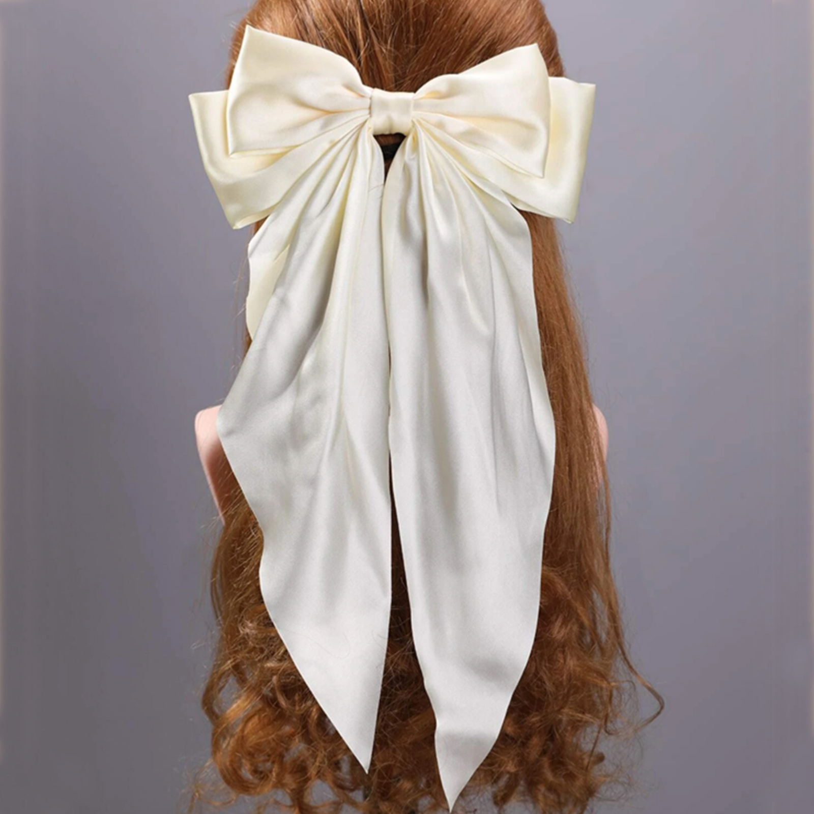Set of 3 Cream Ribbon Hair Bows — BRAID & BOW