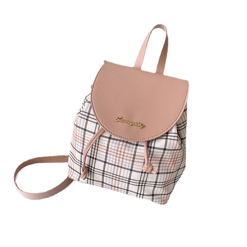 Mini Plaid Backpack, Women's Cute Backpack, Fashion Mini Imitation Leather  Bag With Letter Decoration, Suitable for School or Going out to Play. Mini  Backpack Suitable for Girls, you can use it Yourself