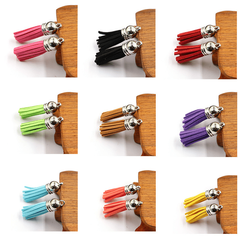 SUNNYCLUE 180pcs DIY 20 Sets Keychain Tassels Bulk Inspirational Charms Key Chain Making Kit Faux Suede Tassel Inspiration Charms