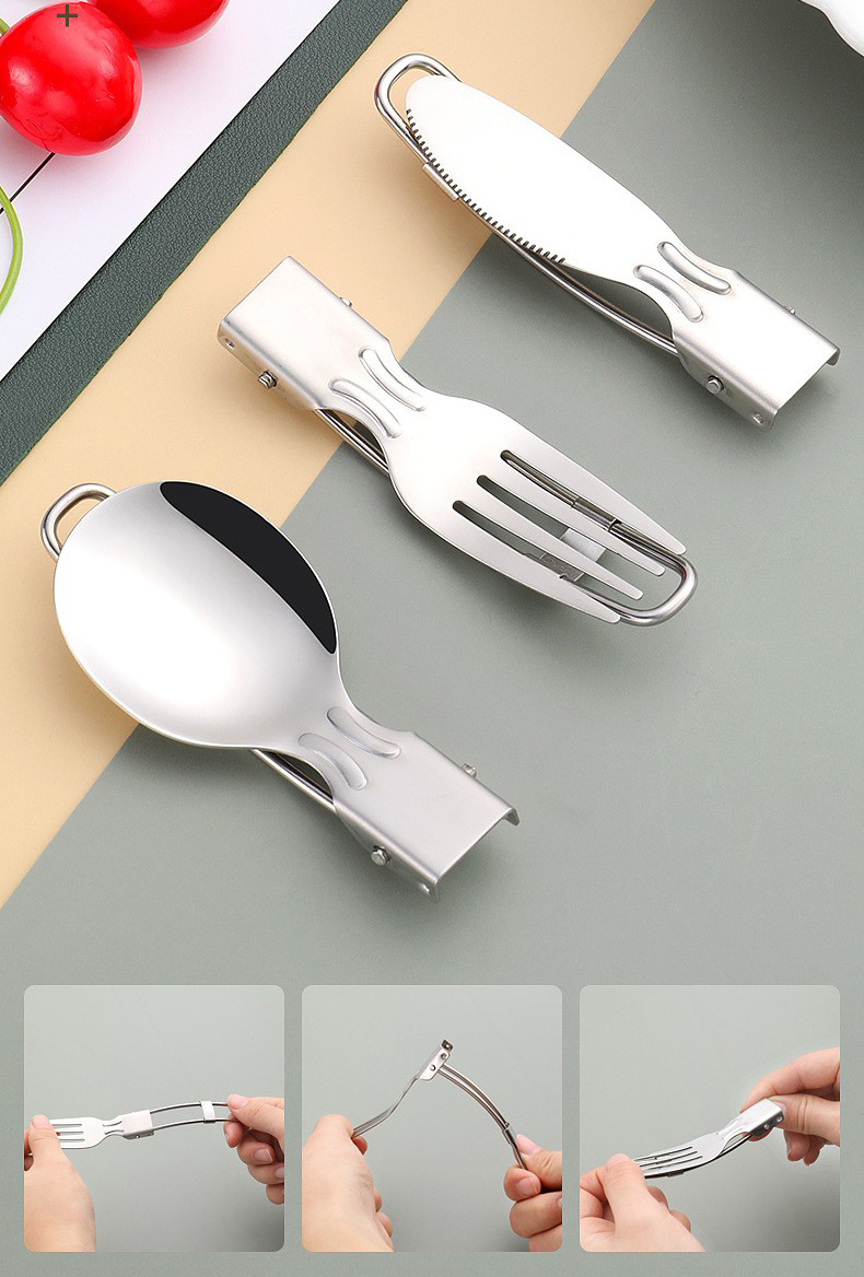 Travel Utensils,stainless Steel Cutlery Set Portable Camp Reusable Flatware  Silverware, Include Fork Spoon With Case - Temu Austria