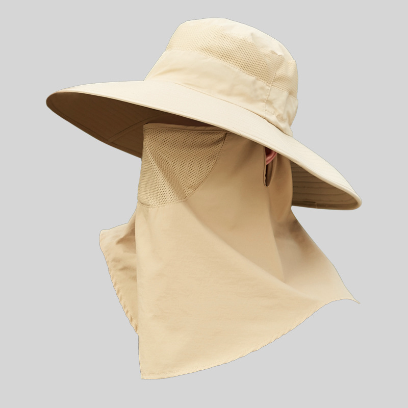 Sunshield Hat Sun Protection Cap Mesh Safari Hike Cap Neck Flap Fishing Hat  SLM1529