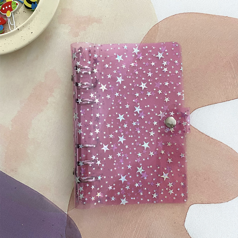 1pc A6 Star Pattern 6 Hole Ring Pvc Binder