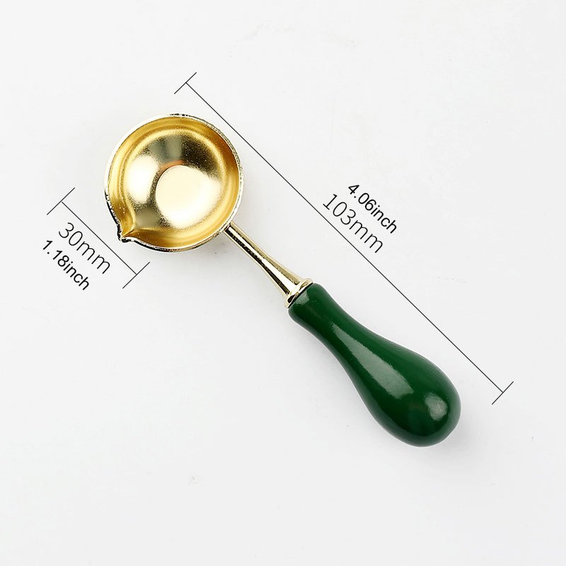 Wax Sealing Melting Spoon Retro Wooden Handle Spoon for Wax Seal Stamp Craft