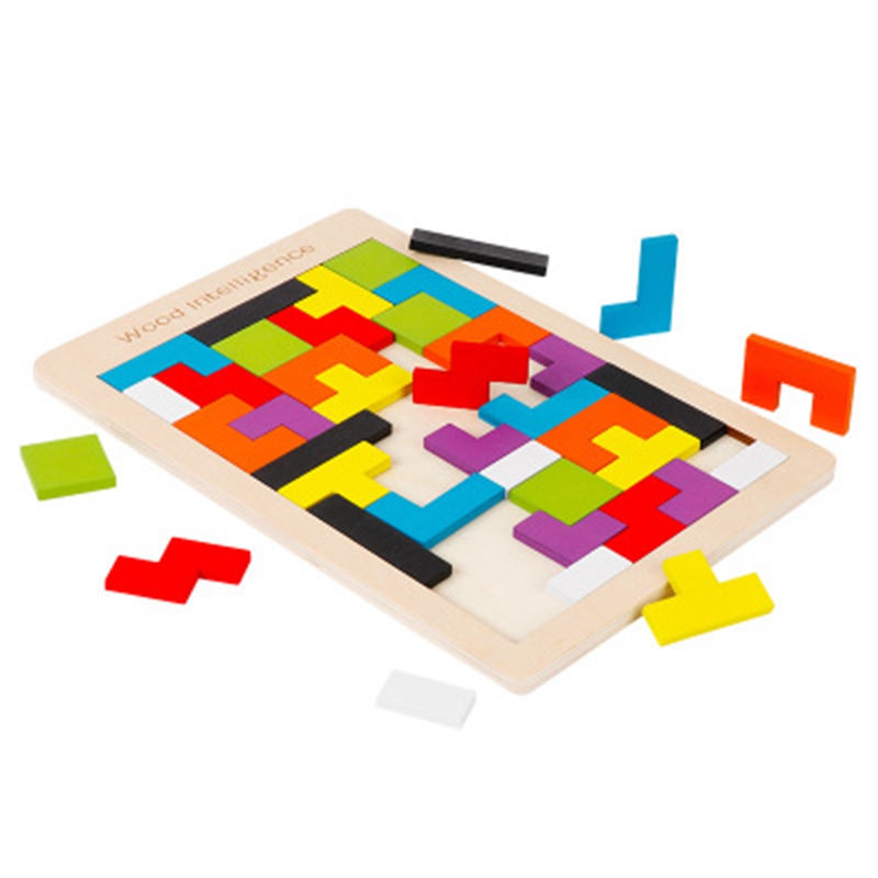 Puzzles en bois pour les enfants de 4 à 8 ans 8-10 Épais Coloré 3D Blocs  russes Et Casse-tête Tangram Jigsaw Stem Intelligence Jouets Cadeau  éducatif pour Tod