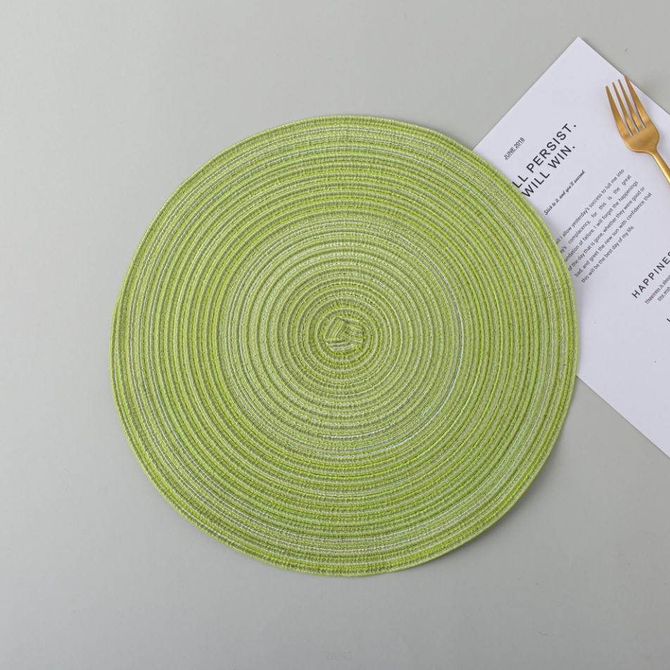 Round Woven Placemats Heat Resistant Wipeable Placemat Non Slip