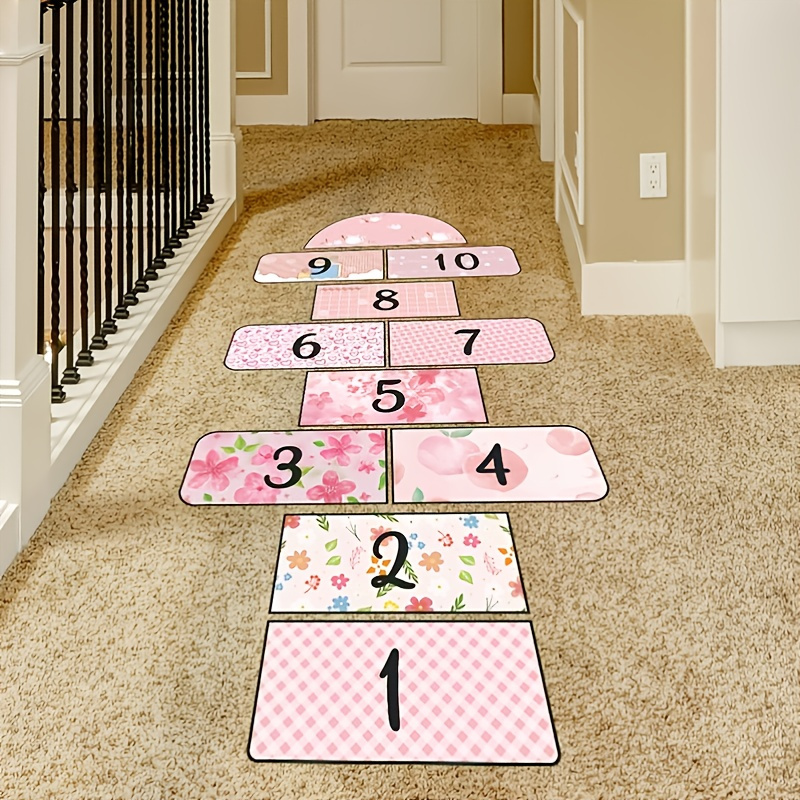 Brighten Up Your Child's Room with These Fun and Colorful Hopscotch Floor Stickers!