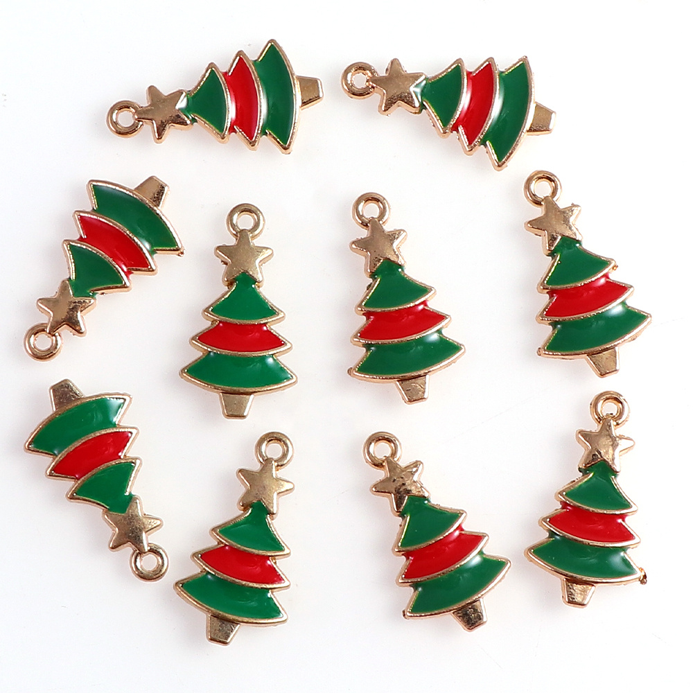 60 Pcs Christmas Tree Charms Jewelry Making Pendant DIY Set Earrings