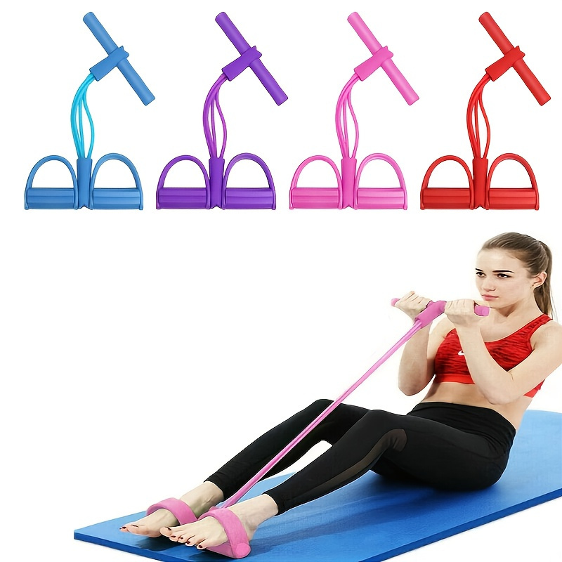 Get Fit Fast with this Four-Tube Resistance Band: Perfect for Home Workouts!