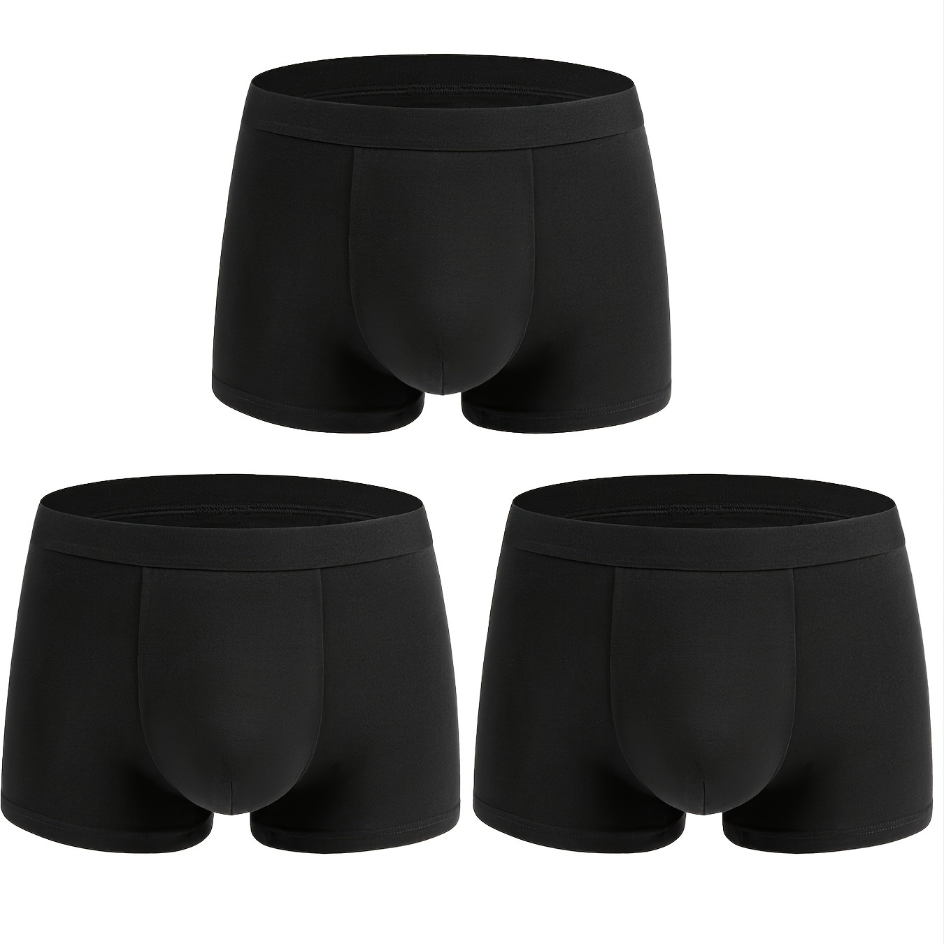 5pcs Pure Cotton Solid Color Men's Boxer Classic Boxer Mid Waist Breathable  Underwear