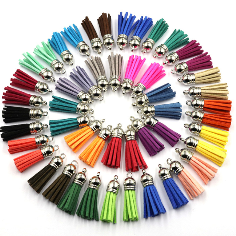 HOVEOX 20 Pieces 3.9 inch Faux Leather Tassel Bulk Keychain Tassels  Artificial Leather Tassel Keychain Charms Bulk Leather Tassels for Jewelry  Making and Craft 3.9 inch Multi Color