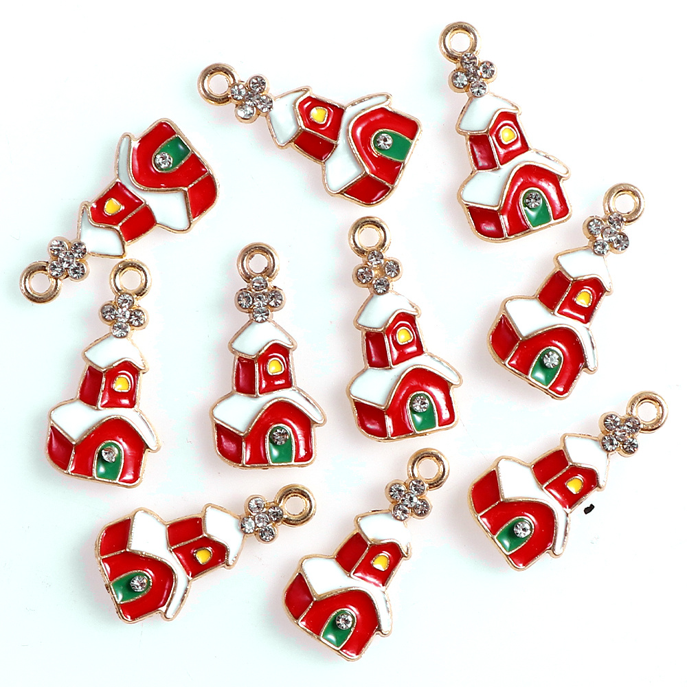 30Pcs Christmas Pendant Charms Gold Plated Enamel Christmas Charms Alloy  Christmas Charms Bulk Jewelry Findings for Jewelry Making Supplies Craft 