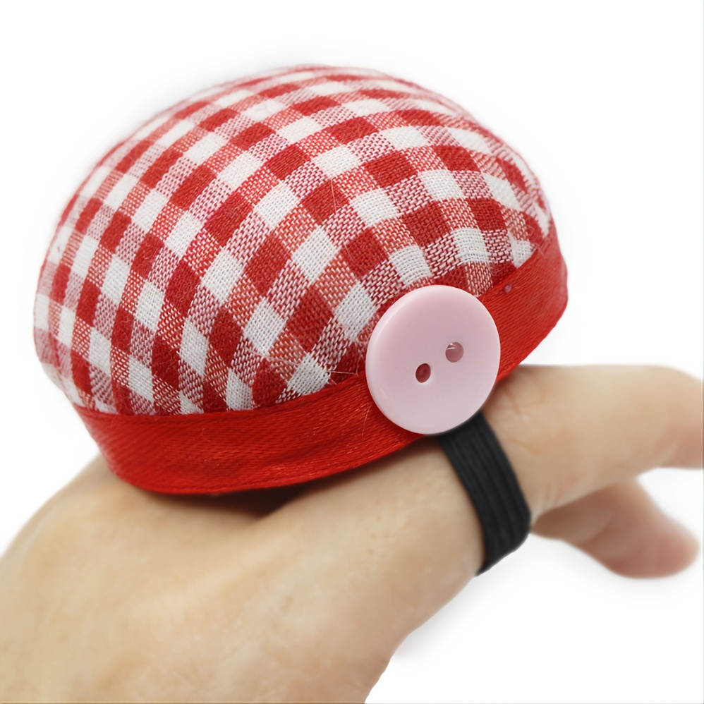 LASSUM Red Plaid Grids Wrist Wearable Sewing Pin Cushions for Sewing  Quilting Pins Holder