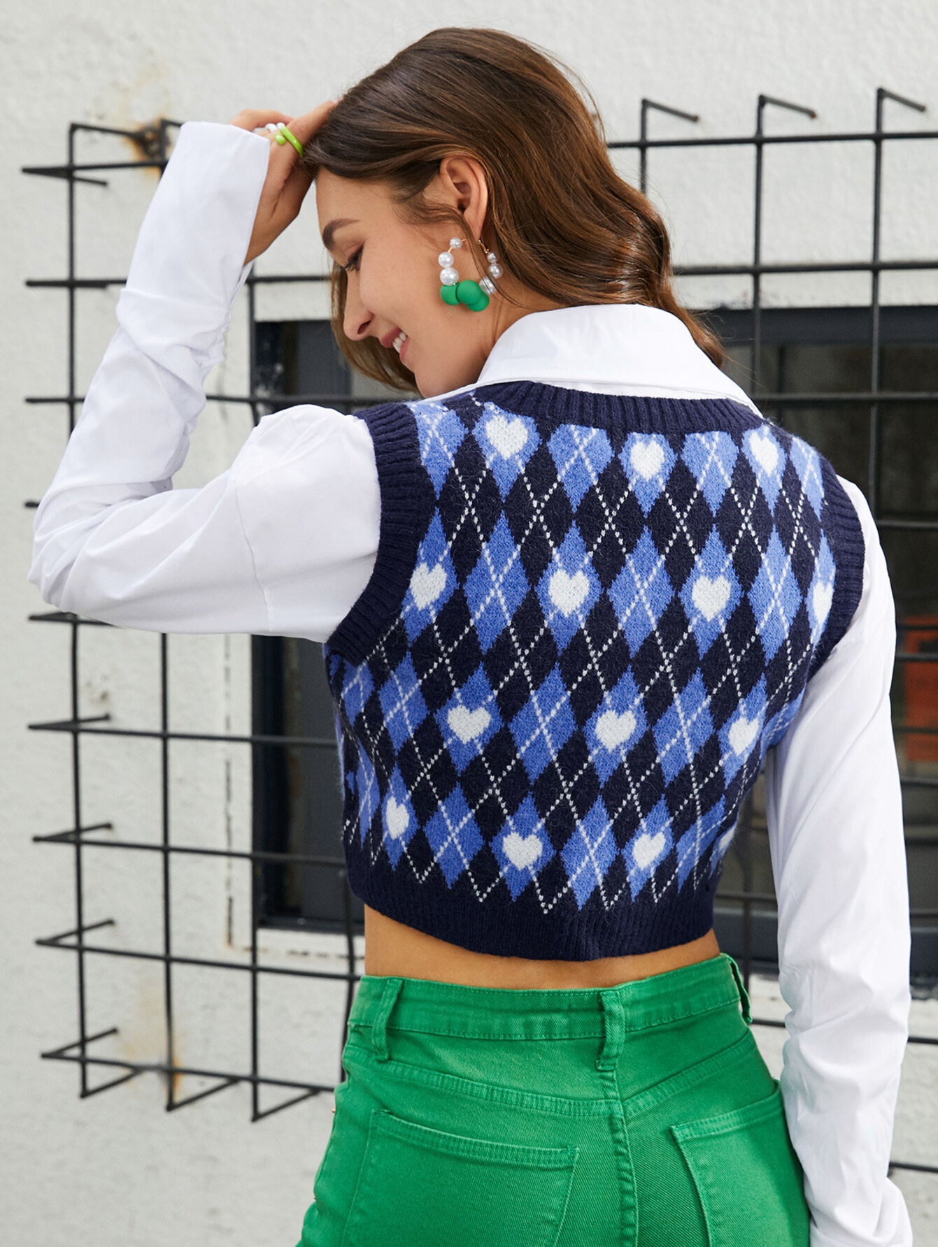 Checkerboard V-neck Knit Sweater Vests, Vintage Gingham Color Block  Sleeveless Fall Winter Knit Sweater Vest, Women's Clothing - Temu