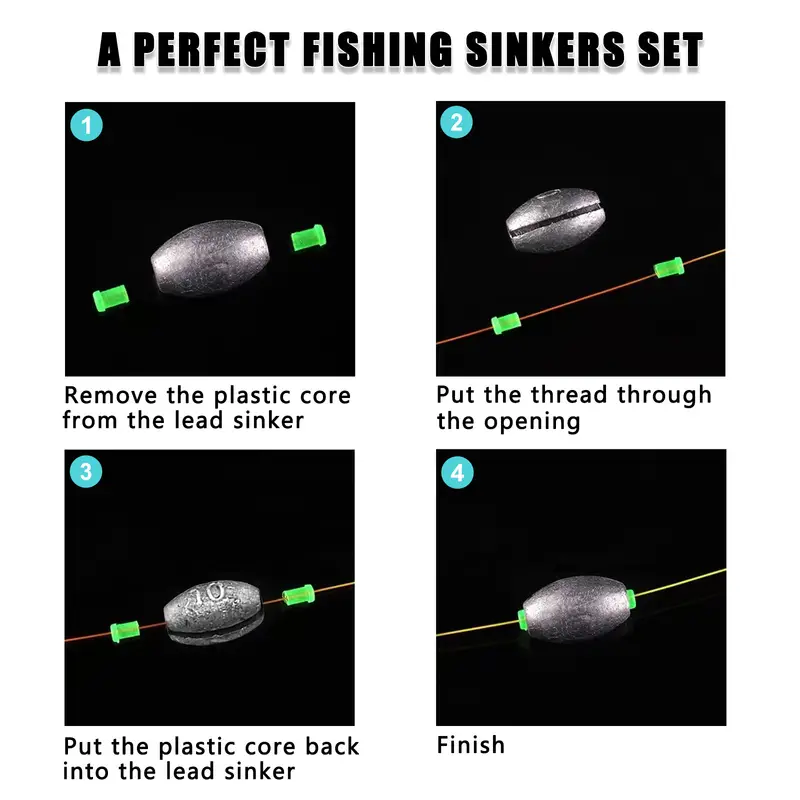 Fishing Weights Sinkers Fishing Beads Bullet Sinkers - Temu