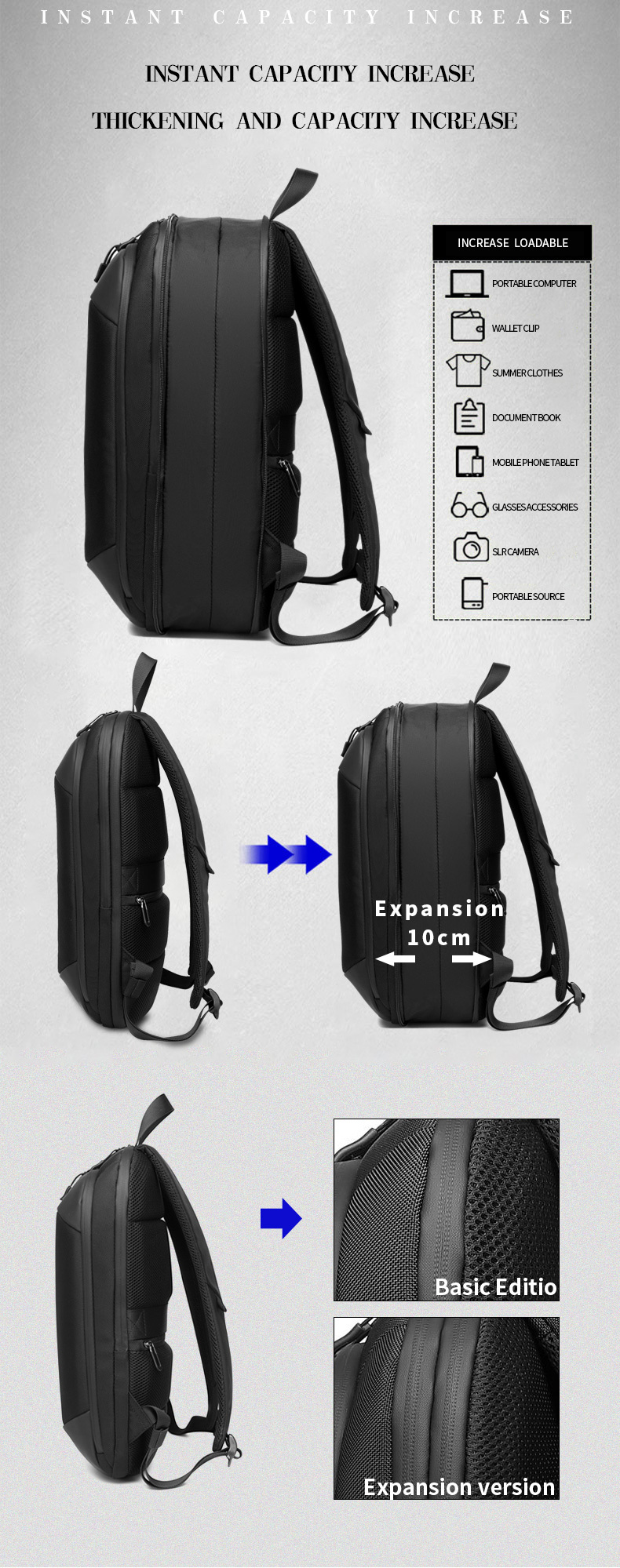 Business Smart Backpack Waterproof Fit Laptop Backpack With Usb
