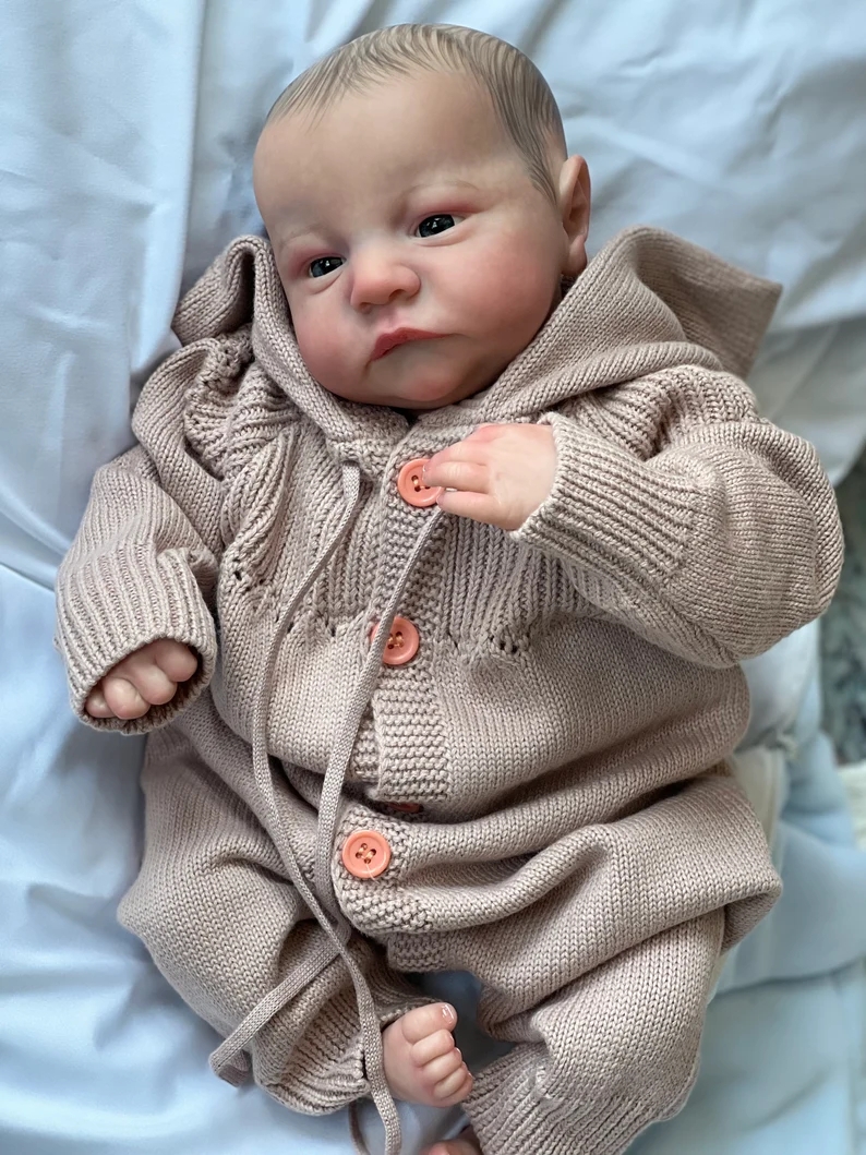 20inch Already Finished Painted Bebe Reborn Doll Raven Lifelike 3D Skin  Visible Veins with Root Hair