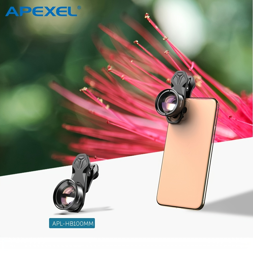 

Apexel Hd Optic Camera Phone Lens 100mm Macro Lens With 17mm Universal Clip For Iphone Samsung Xiaomi Most Smartphones