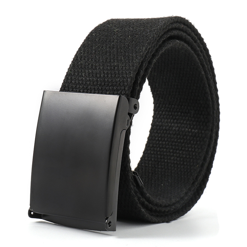 1pc Canvas Belt Casual Belt Leather Belt With Metal Buckle Gift For Men