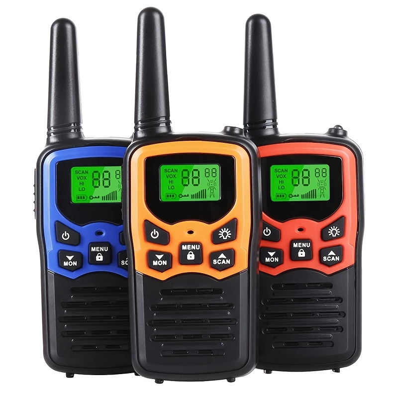 Walkie Talkies para niños, paquete de 4 unidades, radios bidireccionales  recargables de mano para niños y niñas, campamento, senderismo, caza,  radios