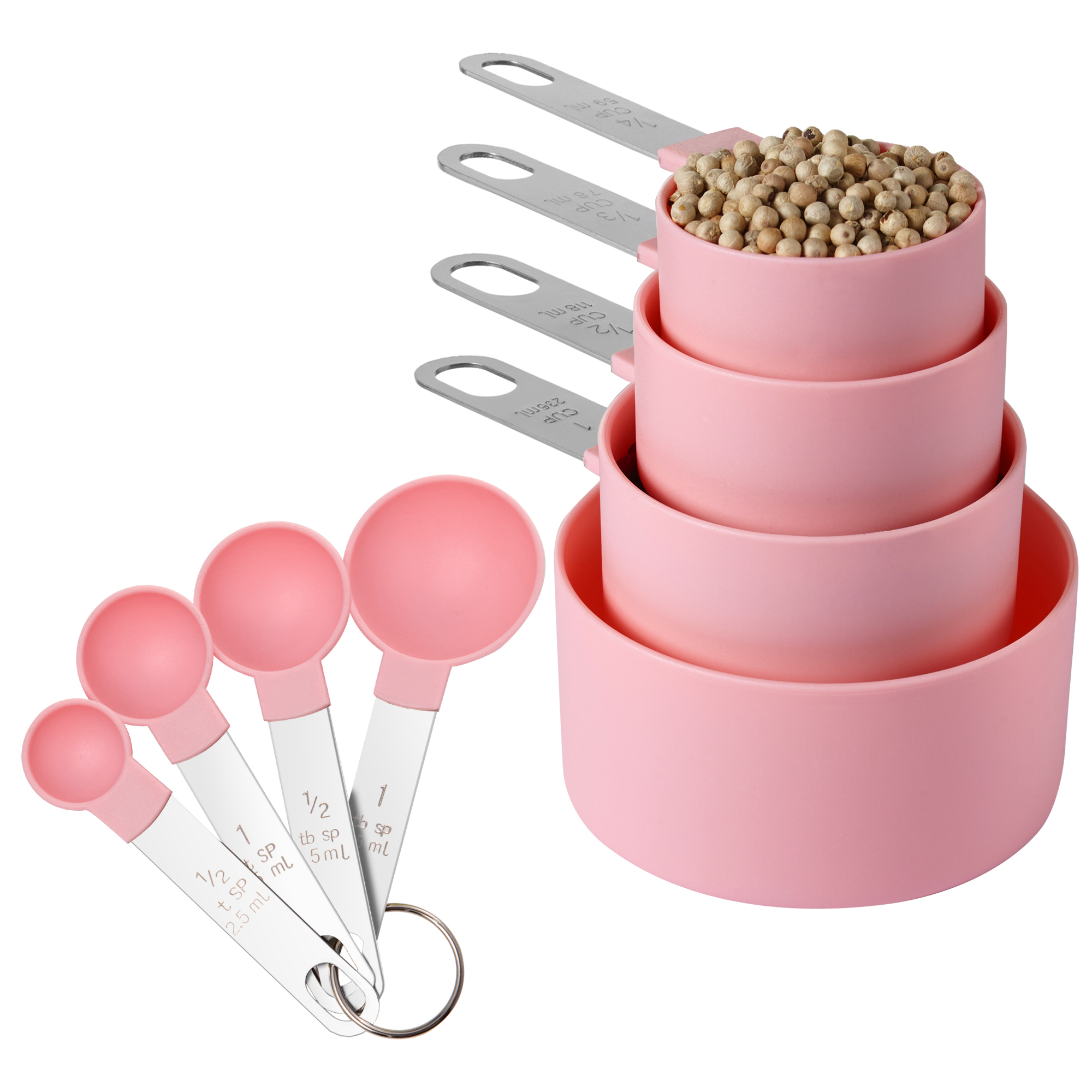 Measuring Cups And Spoons Stackable Stainless Steel Handle - Temu