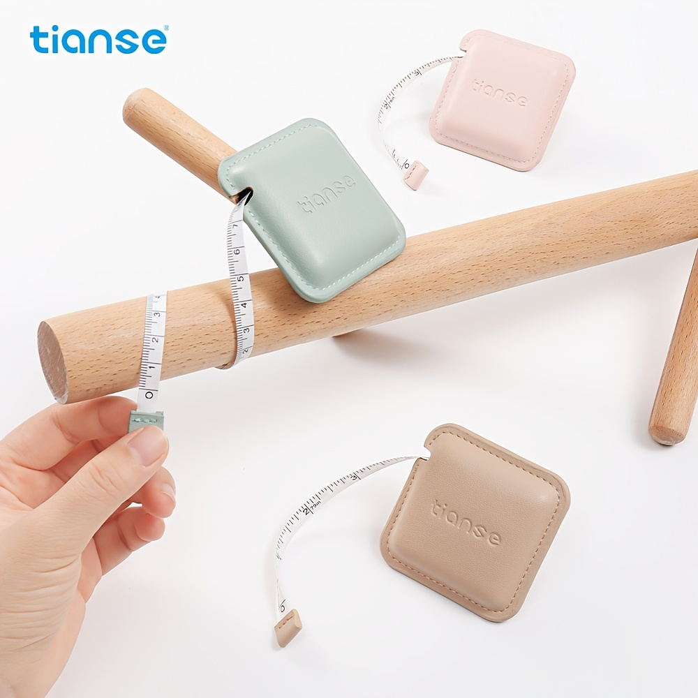 

1pc Tianse Soft Square Tape Measure, 79 Inch, 2m, Push Button Measuring Tape, Body Measuring Soft Tape Retractable Inch Tape For Sewing Double-sided Tailor Cloth Ruler