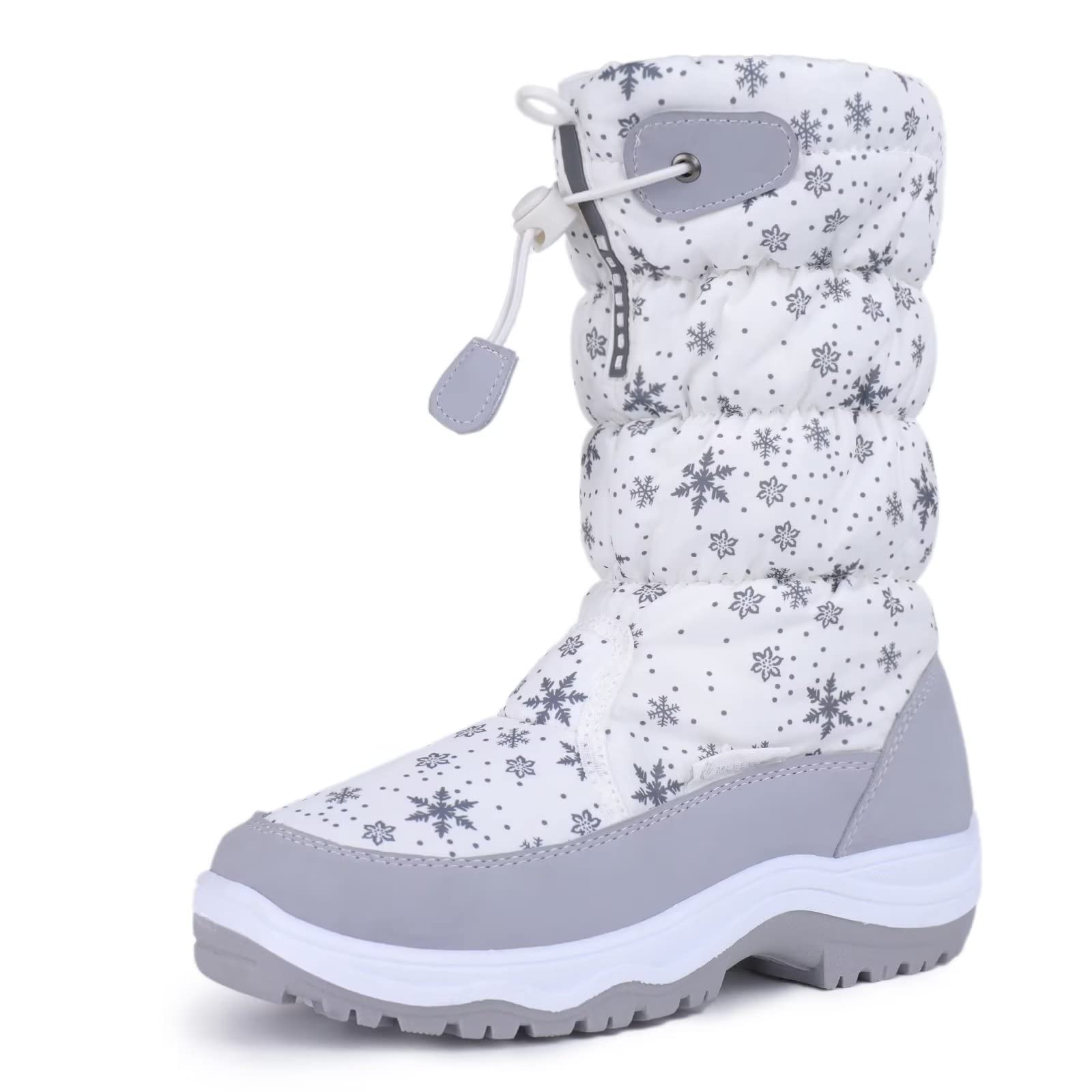 Women′ S MID-Calf Winter Snow Boots Tall Warm Non-Slip Waterproof