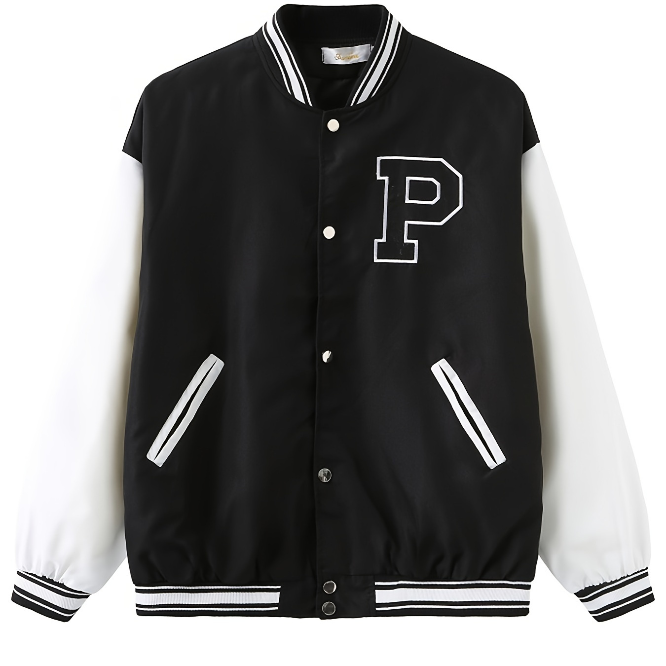 Perbai Women's Cropped Varsity Jacket Colorblock Button Down Letterman Baseball Jackets with Patches Hood