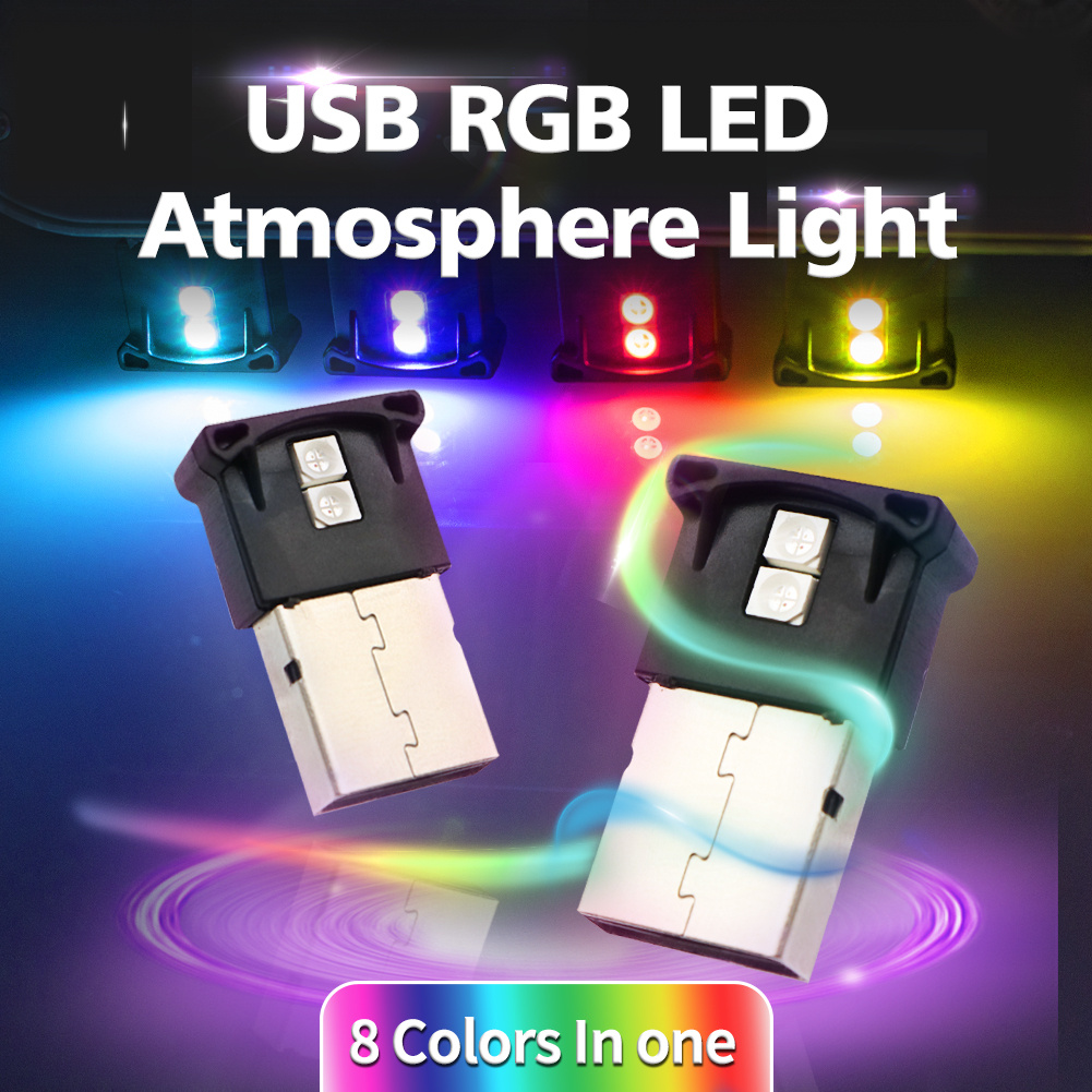 Mini Luz LED RGB de 8 Colores USB para Interior de Carro – Xhobbies