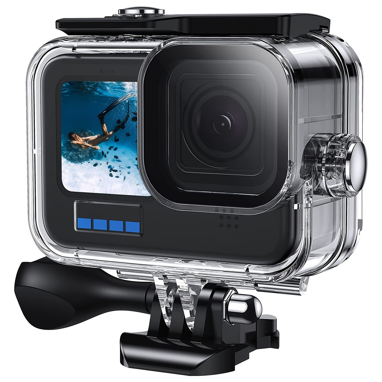 Waterproof Case For GoPro Hero 11/GoPro Hero 10/GoPro Hero 9 Black,  60M/196FT Underwater Protective Dive Housing Shell With Bracket Mount  Accessories For Go Pro Hero11/10/9 Action Camera