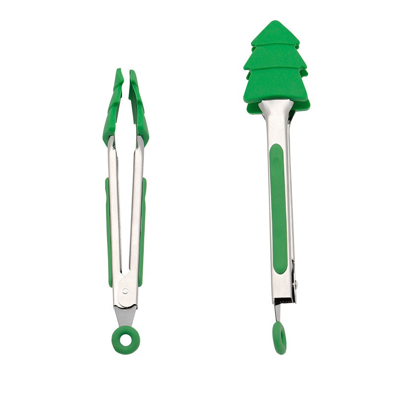 Non slip Christmas Theme Silicone Tongs With Stainless Steel - Temu