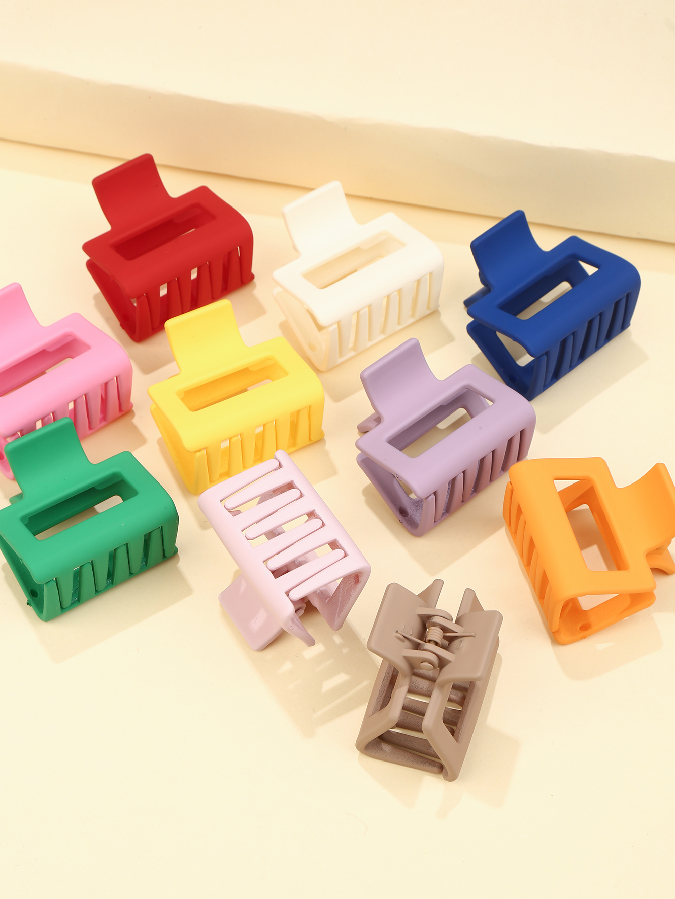 Square hair claw clips women small plastic matte shaped jaw temu