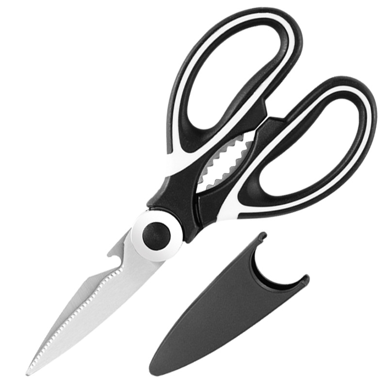 【Mult-functional Kitchen Scissors】Sunnecko Kitchen Scissors, Black Titanium  Plated Kitchen Shears