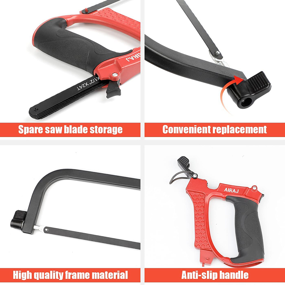 Highend Hacksaw Set, Universal Metal Hacksaw With 3 Different Hacksaw