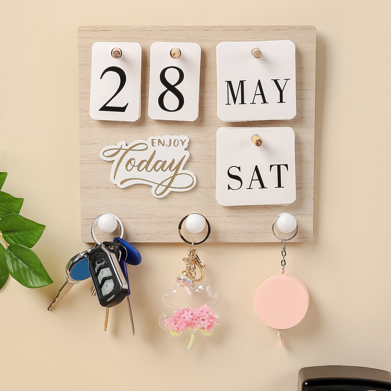 1 colgador de placa para colgar llaves con calendario elegante: mantenga  sus llaves organizadas y fáciles de encontrar para la decoración de la pared