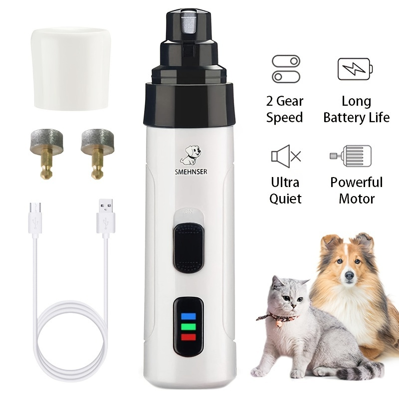 

Rechargeable Electric Pet Nail Clippers - Quiet Trimmer For Cats And Dogs - Usb Charging - Gentle Grooming For Paws