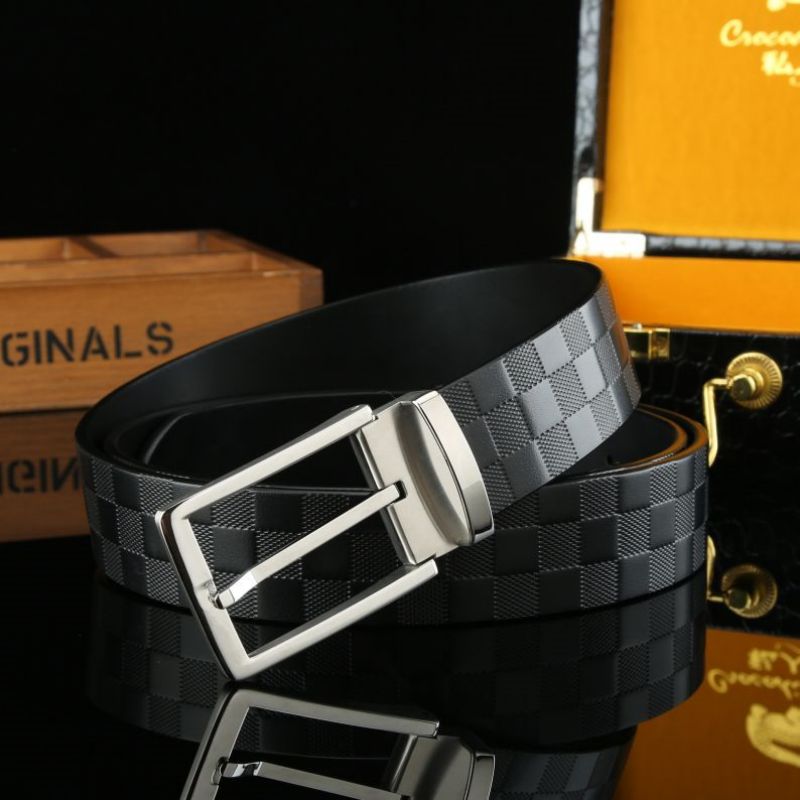 Men's Belt Genuine Leather Width, Thickness . Good With Jeans And Trousers,  Length Adjustable,engraved 304 Stainless Steel Buckle,strong And Durable -  Temu