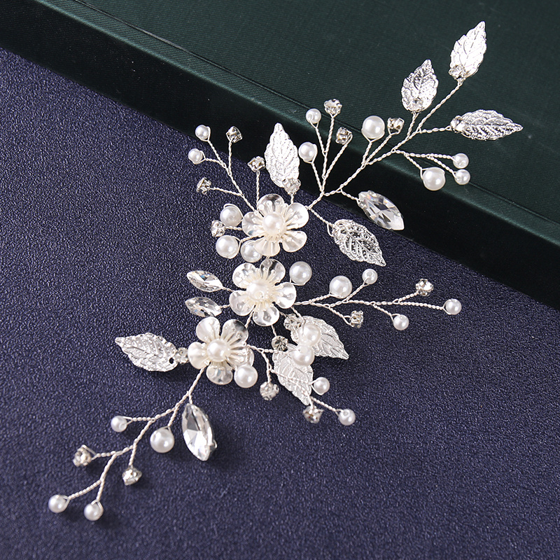Silver Clear Flower Hair Clips - Elegant Bridal Hair Accessories