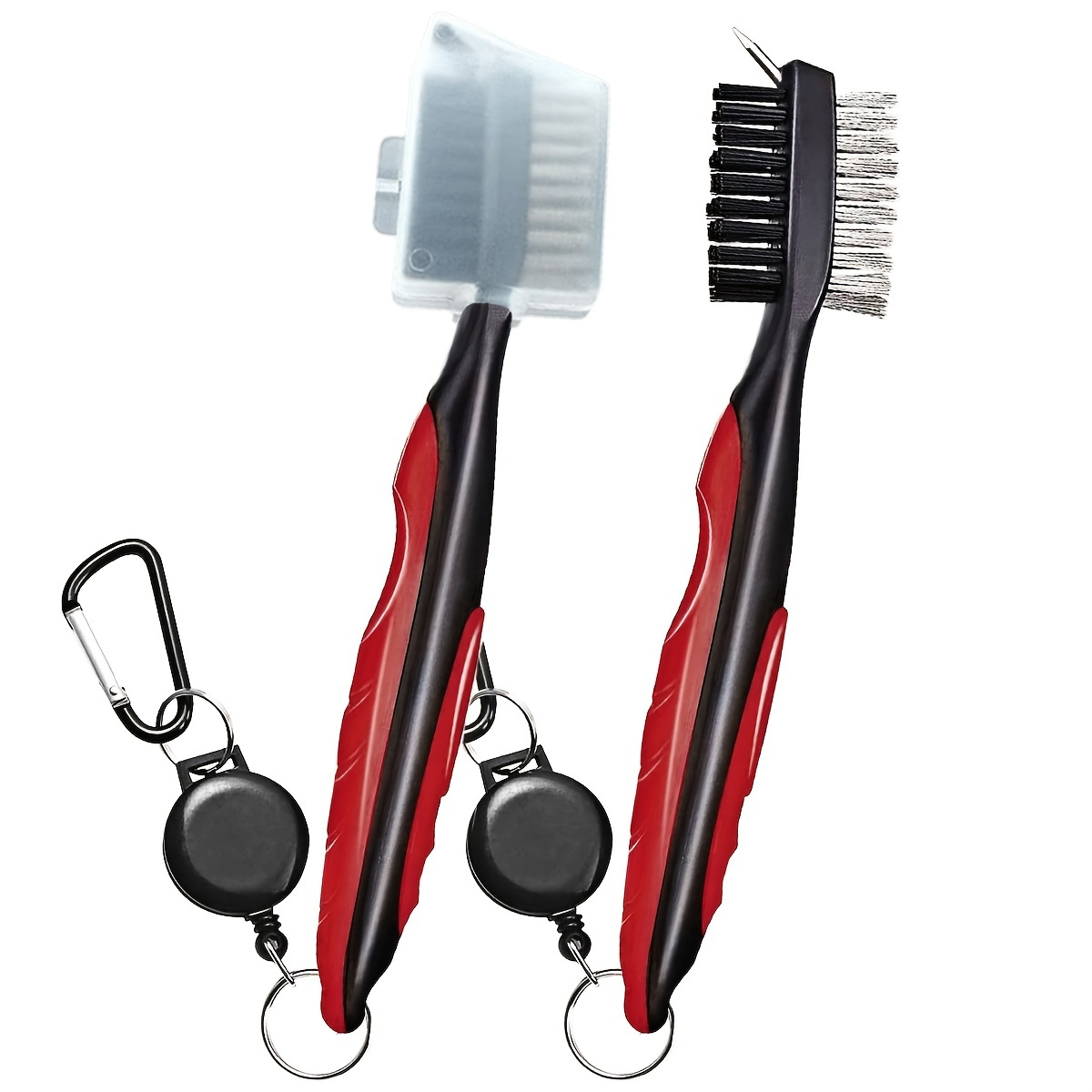 

Premium Golf Club Cleaning Brush With Protective Case And Convenient Carabiner Clip - Keep Your Clubs Clean And Improve Your Game