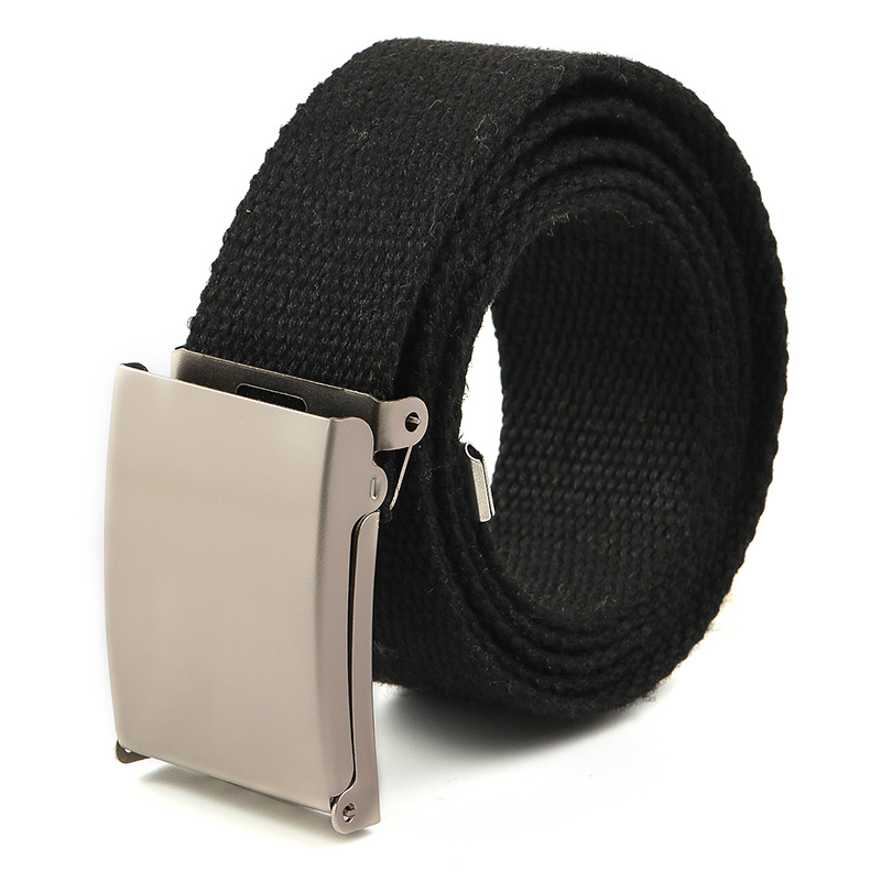 1pc Canvas Belt Casual Belt Leather Belt With Metal Buckle Gift For Men