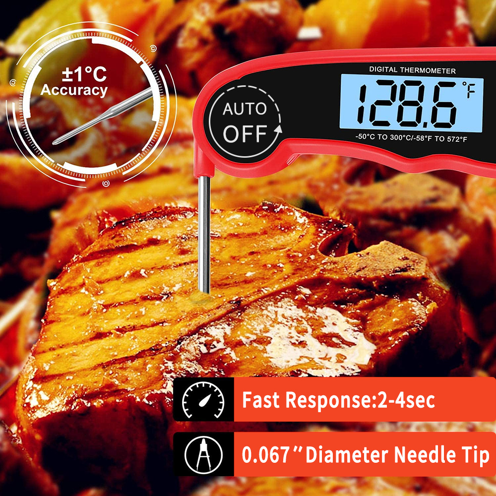 Waterproof Digital Food Thermometer With Bright Lcd Screen - Temu