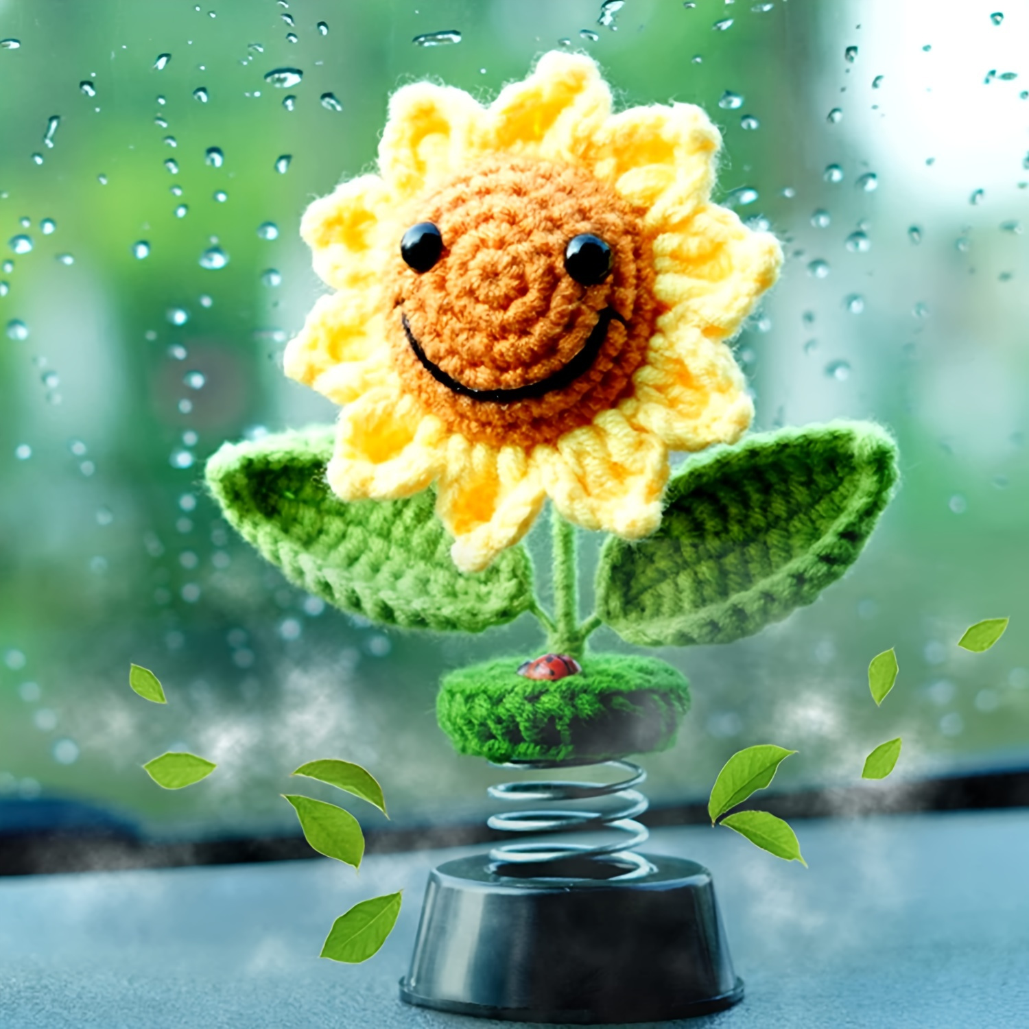 1pc Sonnenblumen-Auto-Ornament, Auto-Armaturenbrett, niedliche