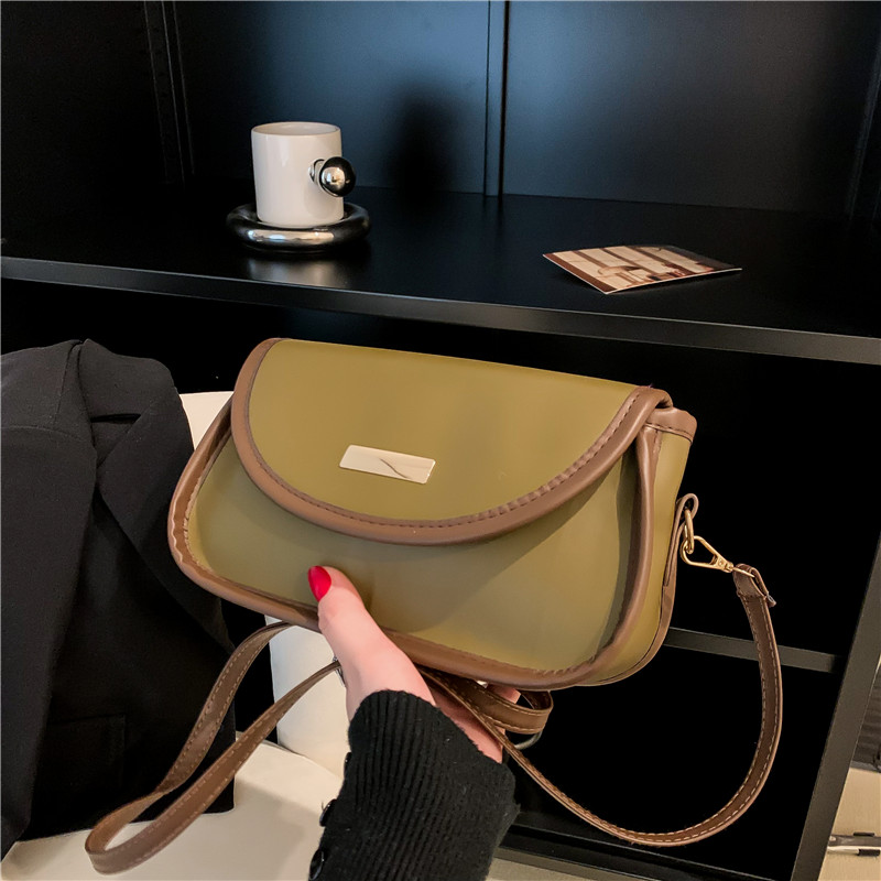 Fashion Flap Shoulder Bag Womens Buckle Decor Crossbody Bag With