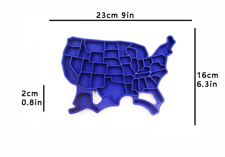 America map ice cube tray, silicone ice mold in shape of USA map