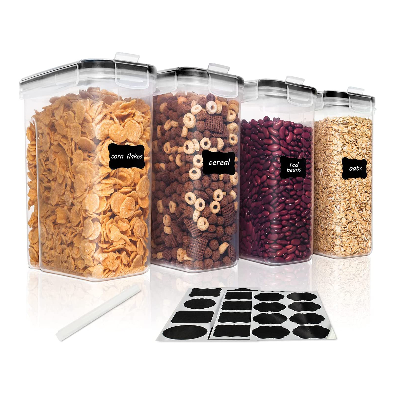 6 PCS Food Cereal Storage Containers Set with Lids 2.5L Set of 6