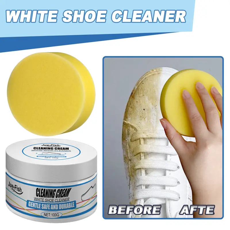 100ml white shoe cleaner cleansing cream for shoe suitable for all kinds of leather cleaning details 2