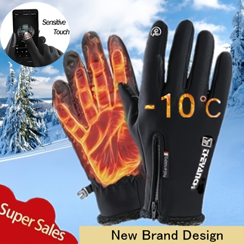 Men's Winter Outdoor Warm Gloves Windproof Waterproof Touch - Temu